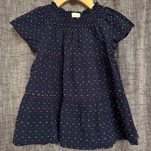 Hanna Andersson LIKE NEW Kids Tunic Shirt Navy with Rainbow Print